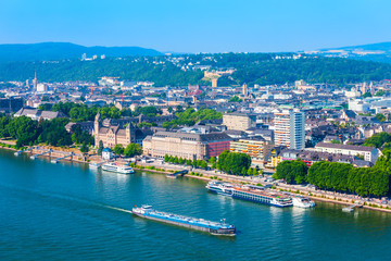 Fototapeta na wymiar Koblenz city skyline in Germany