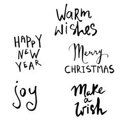Set of Christmas lettering handwritten