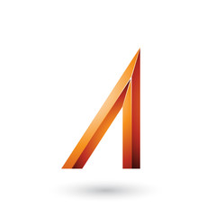 Orange Geometrical Glossy Letter A Vector Illustration