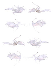 Fototapeta premium Set milk or white paint splash isolated on white background