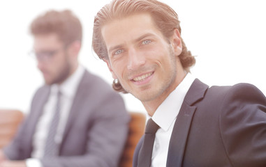 businessman sitting at a work meeting