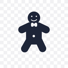 Gingerbread man transparent icon. Gingerbread man symbol design from Christmas collection.