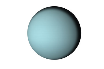 Planet Uranus of solar system isolated. Fiction blue planet. Elements of this image furnished by...