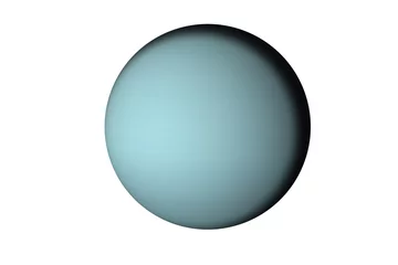 Gordijnen Planet Uranus of solar system isolated. Fiction blue planet. Elements of this image furnished by NASA. © ALEXANDR YURTCHENKO