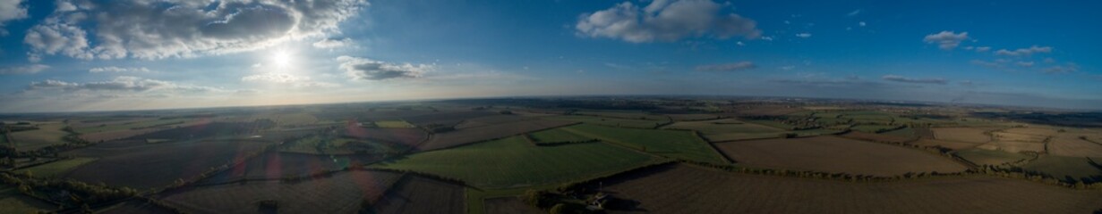 Fototapeta premium Aerial Panoramic view of dramatic Sky