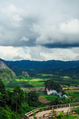Landscape of Phu Lanka mountain forest park in Phayao province Thailand