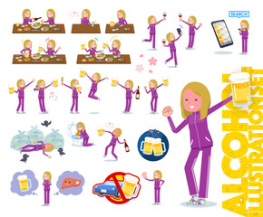 flat type school fair skin girl purple jersey_alcohol