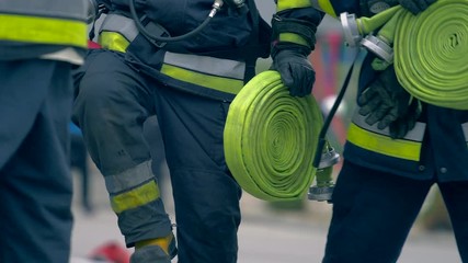 Fire service in action