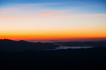  landscape Mountain with sunset  in  Nan Thailand