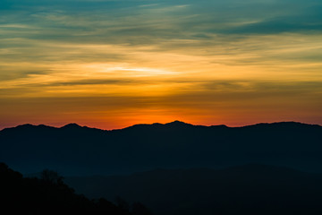  landscape Mountain with sunset  in  Nan Thailand