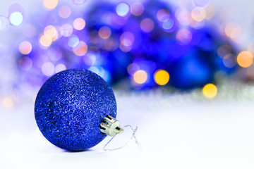 Blue glitter christmas ball