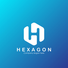 Letter H hexagon logo ideas