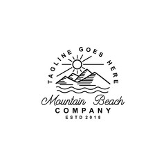Vintage retro hipster mountain logo vector