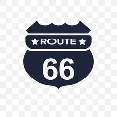 Route 66 transparent icon. Route 66 symbol design from United states of america collection.