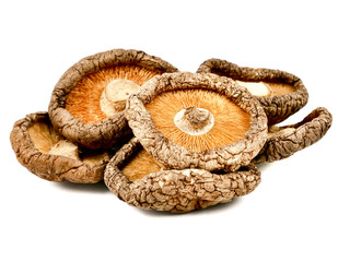 dried shiitake mushroom isolated on a white background,element of food healthy nutrients and herb healthy concept