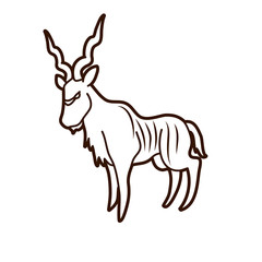 Fototapeta na wymiar Kudu standing graphic vector.