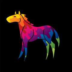 Horse standing cartoon Graphic Vector