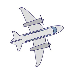 Airplane topview cartoon