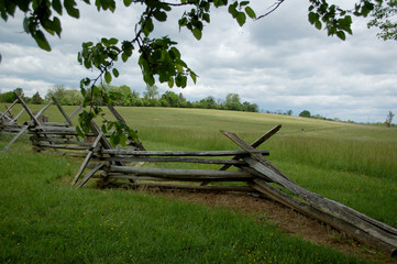 Fototapeta na wymiar Civil War fence at New Market battlefield in Virginia