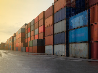 Fototapeta premium Container stack ship