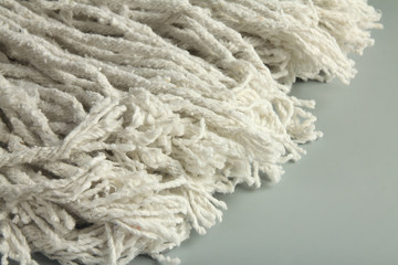 Closeup of Mop on the Gray Background