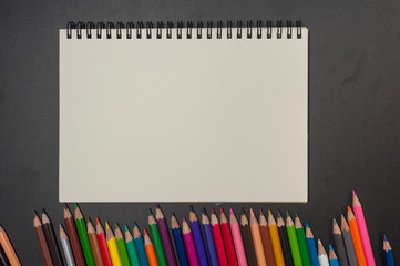 Fototapeta premium Education school tools on Black Chalkboard Background