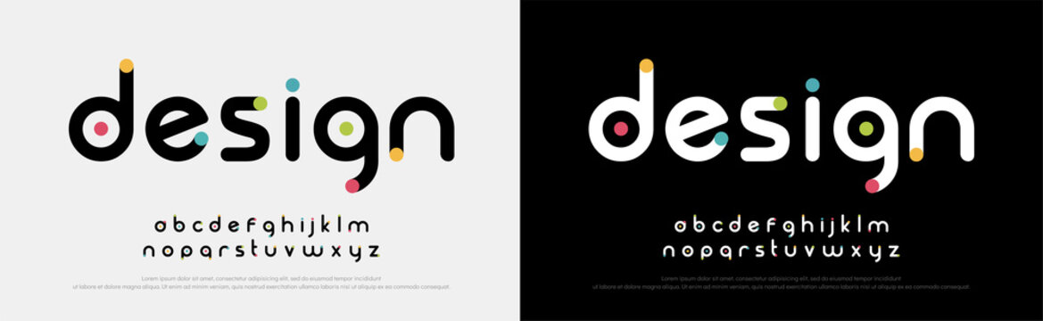 Future font creative modern alphabet fonts. Typography colorful bold witn color dot regular. vector illustrator