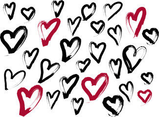 Love drawing sketch vector Idea Concept with Doodle design style :Hand drawn vector illustration set of love element. color background