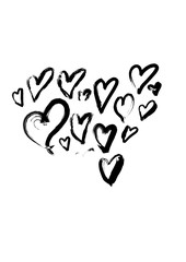 Love drawing sketch vector Idea Concept with Doodle design style :Hand drawn vector illustration set of love element. color background