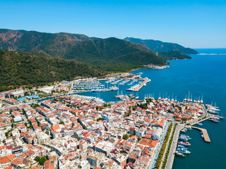 Marmaris aerial view in Turkey