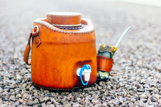 Terer&eacute;. Drink made with ice water and yerba mate and much appreciated on the border between Brazil and Paragua