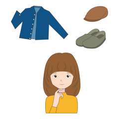 出品するものを想像する女性