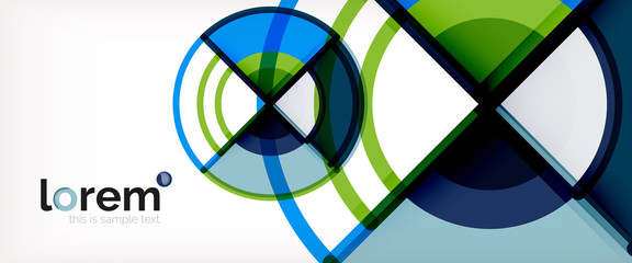 Obraz premium Circle abstract background, bright colorful round geometric shapes