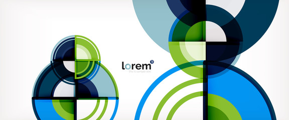 Obraz premium Circle abstract background, bright colorful round geometric shapes