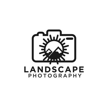 Landscape photography graphic design template vector illustration