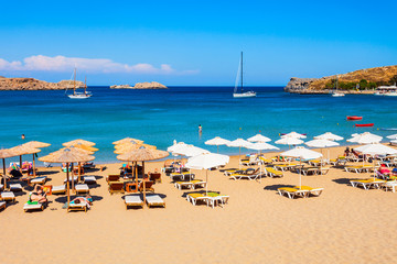 Fototapeta premium Lindos beach in Rhodes island