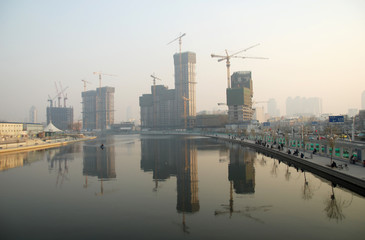 Fototapeta premium Riverfront at Tianjin, China
