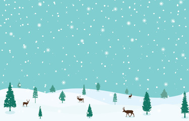 Winter Snow Snowflake Pine Nature Illustration Landscape