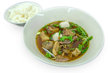 Chinese Beef noodles with clear soup Stewed Beef and Meatballs 