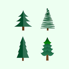 pine tree for decoration flat icon. vector illustration.