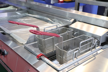 New empty modern professional fryer basket