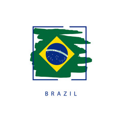 Brazil Brush Logo Vector Template Design Illustration