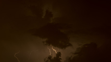 Night winter Lightning  storm- Israel