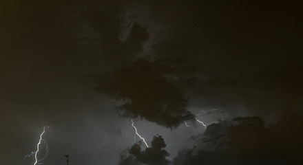 Night winter Lightning  storm- Israel