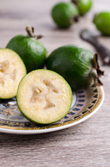 Fresh green feijoa