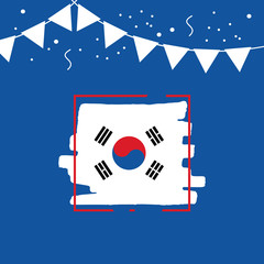 Korea Republic Brush Logo Vector Template Design Illustration