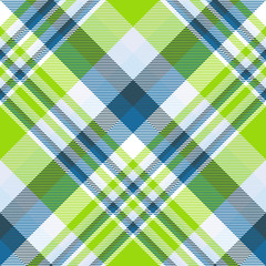 Madras plaid pattern in lime, dark green, teal, pale blue and white. - obrazy, fototapety, plakaty