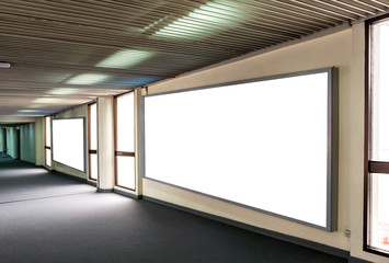 Blank advertising, Blank board for large media and public relations within the office building.