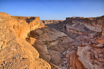 Fototapeta na wymiar Tamerza canyon, Star Wars, Sahara desert, Tunisia, Africa