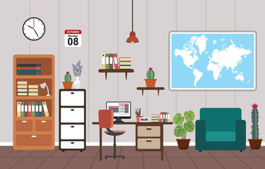 Office Work Workplace Workspace Table Desk Interior Room